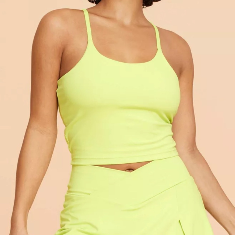 Blogilates Neon Yellow Strappy Tank Top